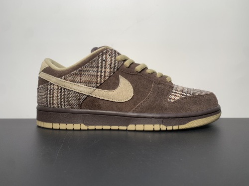 原装版本！ Nk SB Dunk Low 咖色格子布 SB扣碎篮板时尚休闲板鞋  款号：304292-223 尺码：40-47.5