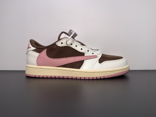 乔丹1代 Travis Scott x Air Jordan 1 Low OG，粽粉倒勾低帮  货号:DZ4137-206 号码:36-47.5