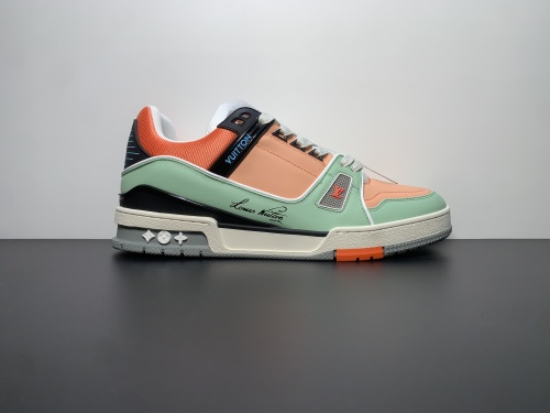 最高版本 Louis Vuitton Trainer Sneaker Low 红绿橙 尺码35 36 37 38 39 40 41 42 43 44 45  空胶工艺   低帮复古休闲运动文化百搭篮球