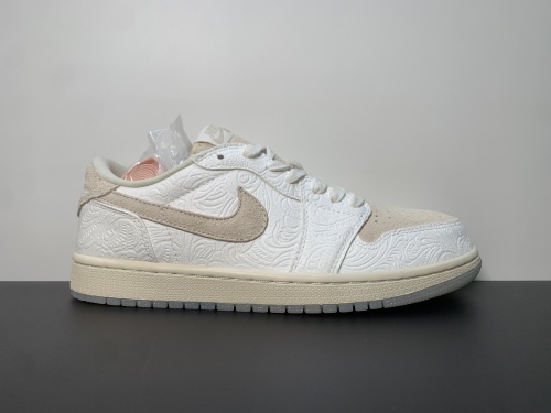 Chris Paul x Air Jordan 1 Low OG 白色花卉 鞋款货号：FZ0455-200 尺码：36-46
