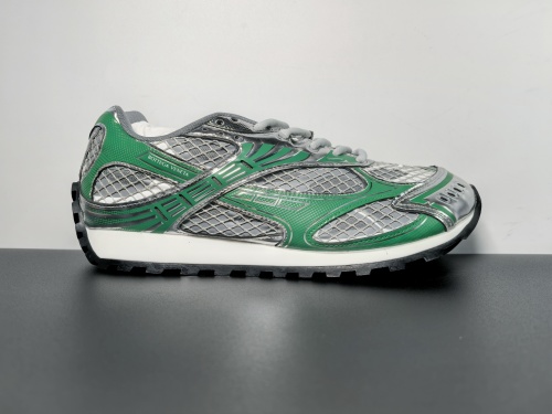 Bottega Veneta葆蝶家Orbit织物圆头系带耐磨低帮生活休闲鞋鹦鹉绿 码数：36-45