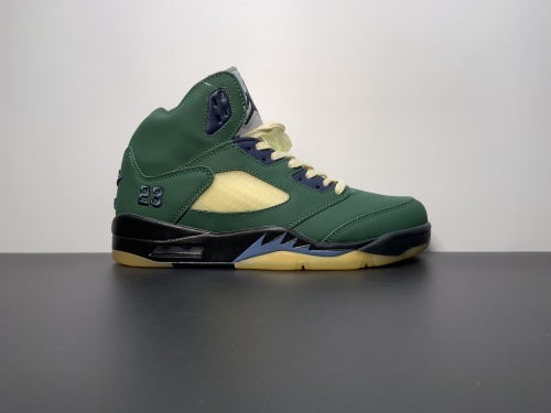 【外贸纯原版本】 A Ma Maniere x Air Jordan 5 Retro 乔丹5代AMM联名黑蓝绿 货号：FZ5758-003 码数：40-48.5