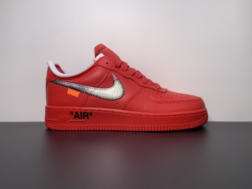 H12版本 Ow 联名Air Force 1空军 联名红色  货号：AO4297-600  尺码：39-47.5