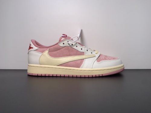 乔丹1代 Travis Scott x Air Jordan 1 Low OG，白粉倒勾低帮  货号:DM7866-600 号码:36-47.5