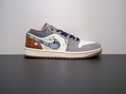 Jordan Air Jordan1定制款 白雪无痕竹林熊猫 货号：FZ5042-041 尺码：36-47.5