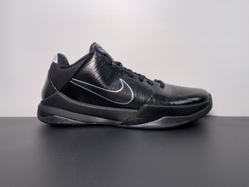 原装S2版！ 耐克Nike Zoom Kobe V (5) ‘Blackout 全黑白膝皮  货号:386430-003 号码:7-14
