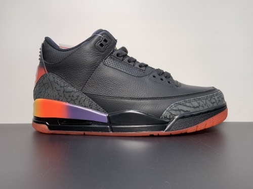 东莞裁片正确版 乔丹3代 Air Jordan J Balvin x AJ3 “Rio”笑脸 黑彩虹色 货号:FN0344-001 号码:7.5-13
