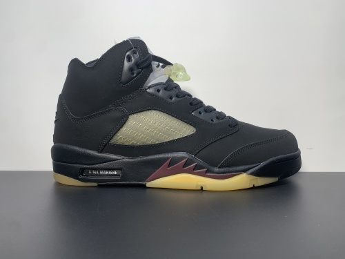乔丹5代 A Ma Maniére x Air Jordan 5 “Black” 黑酒红 A字样23 货号:FD1330-001  号码:7-13