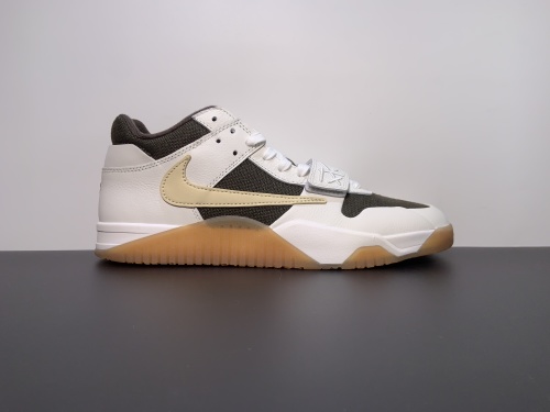 外贸版，正确版本出货 Travis Scott x Jordan Jumpman Jack TR “Sail”米棕色 倒钩低帮 货号:FZ8117-100 尺码：40-47.5