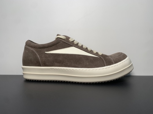 RO万斯 灰棕色 麂皮  RlCK OWENS  绒面皮革  时尚板鞋 男女同款   货号：RU01C4897  尺码：39-45