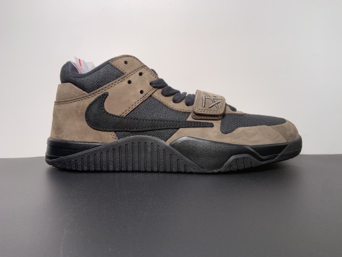 外贸版出货 棕色大盒➕手提编织袋 Travis Scott x Jordan Jumpman Jack 黑棕 货号: FZ8117-201  尺码：4-13
