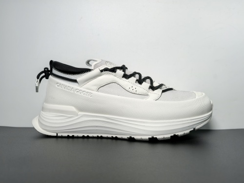 Canada Goose 加拿大鹅 Glacier Trail 皮革 圆头系带 低帮 生活户外休闲鞋 白色 尺码：40 41 42 43 44 45 46