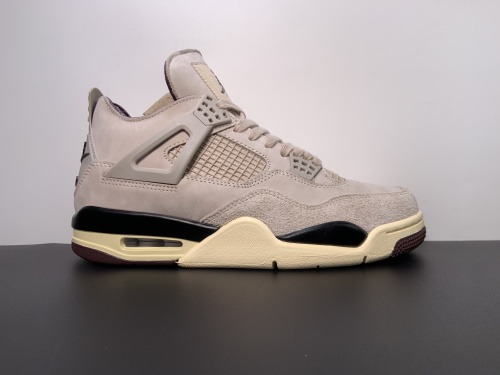 乔丹4代 A Ma Maniére x Air Jordan 4 “Fossil Stone” 奶茶酒红色  货号:FZ4810-200 号码:36-47.5