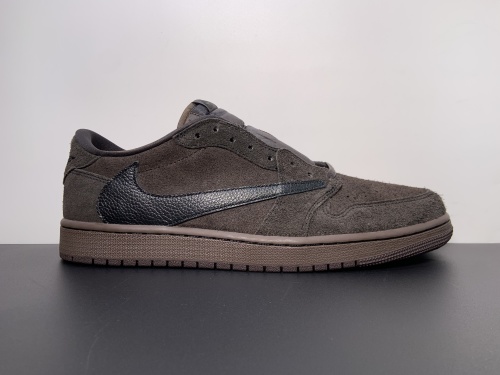顶级更新版本！ 乔丹1代 Travis Scott x Air Jordan 1 Low OG “ 深摩卡黑色 天鹅绒棕 出货 货号:DM7866-202 尺码:36-48.5