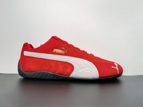 顶配 彪马Puma Speedcat OG"White Red"极速赛车系列低帮德训风拼接复古百搭休闲运动赛车鞋“翻毛桔红灰白LOGO”398846 02 尺码：36-45