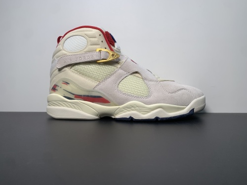 原装版本! 乔丹8代 Air Jordan 8 x SoleFly Mi Casa es Su Casa 米黄红金色 货号:FJ2850-107 号码:7-13