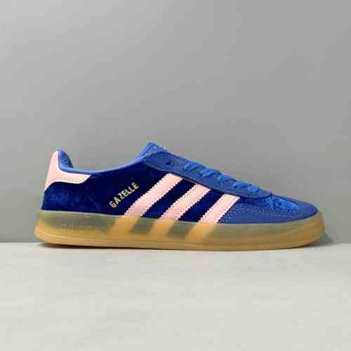 YH版本 GZ 蓝粉IG6785 阿迪达斯三叶草adidas originals GAZELLE INDOOR 舒适百搭 防滑耐磨 低帮 板鞋 通用 蓝色