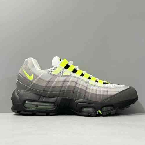AW版本 渐变灰554970-071 Nike Air Max 95 OG Neon拼色 舒适 网布防滑轻便 低帮 气垫 马拉松跑步鞋 男款 白灰黑 渐变