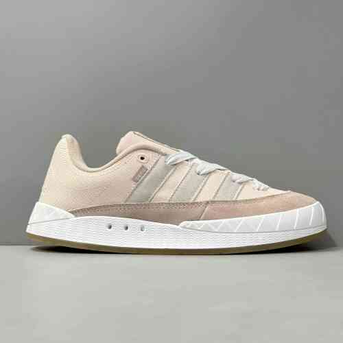 HX版本 帆布/灰粉HQ6909 阿迪达斯三叶草Adidas Originals Adimatic Hemp 复古鲨鱼面包鞋 板鞋