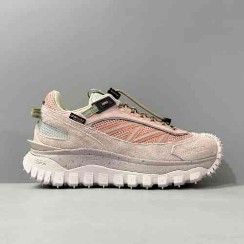 DH版本 粉红M4052516 Moncler盟可睐 Trailgrip 绒面革 舒适简约 低帮 生生活休闲鞋 女款 粉红色