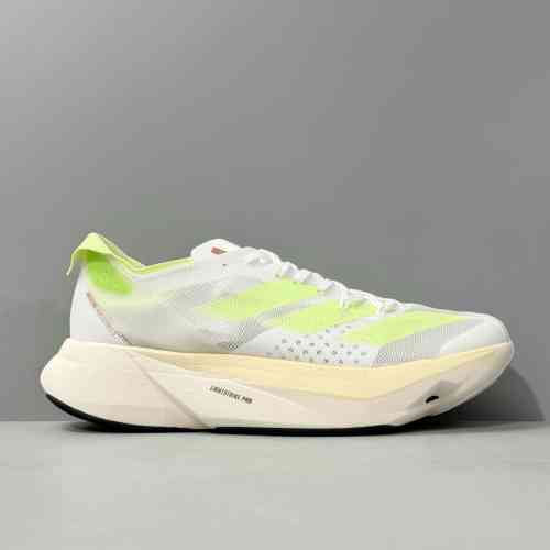 BS版本 白黄色IH2524 阿迪达斯三叶草adidas Adizero Adios Pro 3 舒适百搭防滑耐磨低帮 碳板 马拉松跑步鞋 男女同款 白黄色