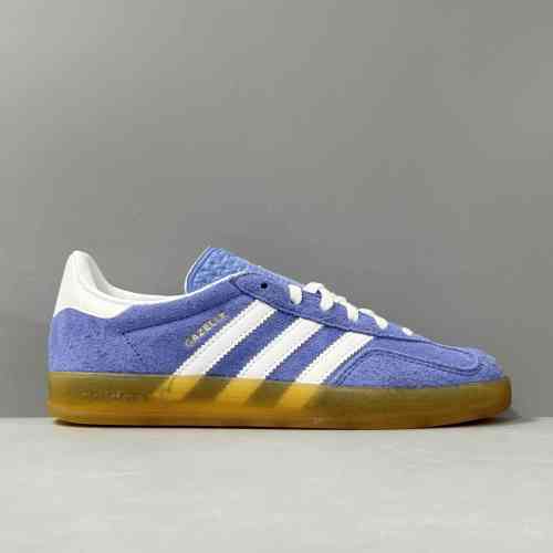 AW版本 GZ蓝白棕HQ8717  盖乐系列Adidas Originals Gazelle Indoor   防滑低帮板鞋 T头鞋