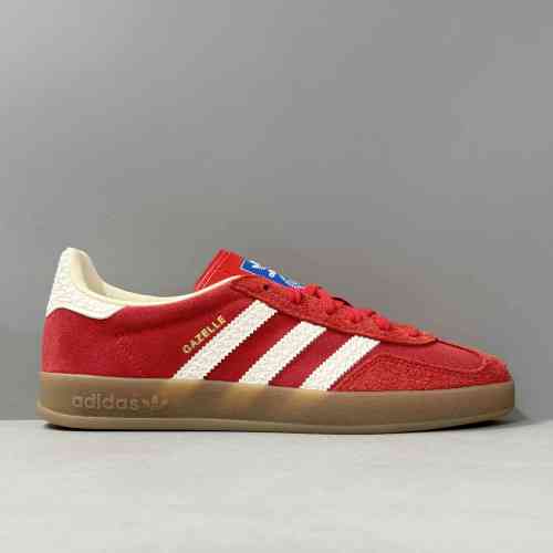 AW版本 GZ红白IF1808 花纹 阿迪达斯三叶草 盖乐系列 Adidas Originals Gazelle Indoor  男女款 防滑低帮板鞋 T头鞋