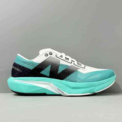 VK版本 白青MFCXCT4 New Balance FuelCell Rebel V4 舒适百搭防滑耐 低帮 长跑跑步鞋 女款 青白