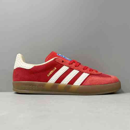 XG版本 GZ红白IF1808 花纹 阿迪达斯三叶草 盖乐系列 Adidas Originals Gazelle Indoor  男女款 防滑低帮板鞋 T头鞋