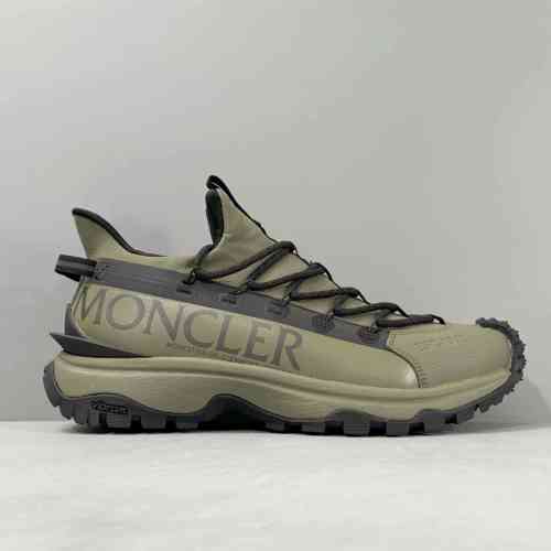 DH版本 绿黑色M3457241 Moncler盟可睐 Trailgrip Lite 2 皮革 潮流 系带 百搭 耐 低帮 生活休闲鞋 男款 绿黑色