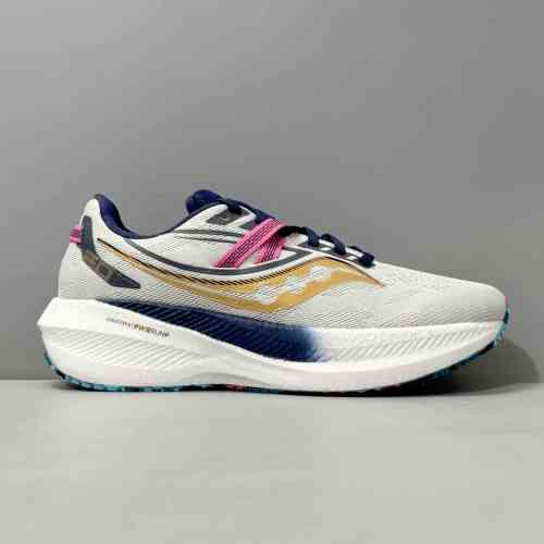 LG版本 灰蓝金S20759-40 索康尼Saucony Triumph 20 运动舒适 织物减震防滑耐磨透气 低帮 马拉松跑步鞋 男款 灰蓝金 M宽