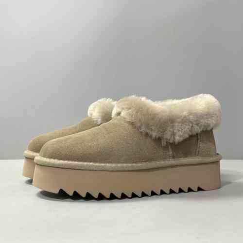 LS特价版本 厚底大喜庆-羚羊棕1166733-ALP UGG 二层牛皮 厚底休闲 及踝 雪地靴 女款