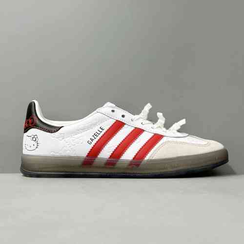 HZ版本 GZ凯蒂猫联名II0013 阿迪达斯三叶草Hello Kitty/凯蒂猫xadidas originals GAZELLEINDOOR“White/Red/Core Black”舒适百搭