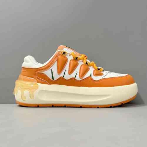 BK版本 白棕F12W411201FOA FILA斐乐 CARROT1百搭休闲 轻松舒适 低帮 板鞋 女款 橙白