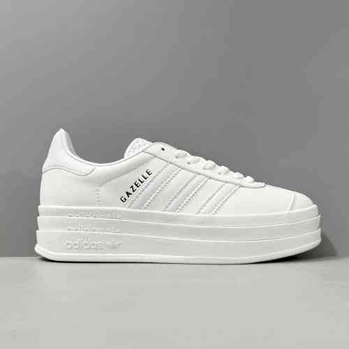 AW版本 GZ厚底 白色IE5130 阿迪达斯三叶草GZ厚底系列三层底 Adidas Originals Gazelle Blod  舒适潮流耐磨防滑增高低帮板鞋