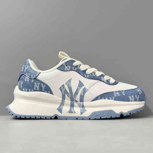 PB版本 白蓝3ARNCRD4N-50BLS MLB Chunky Runner 复古跑步 防滑透气 低帮 生活休闲鞋 男女同款 白蓝