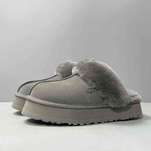 LS特价版本 厚底星拖-炭灰1122550-CHRC UGG 加绒舒适 拖鞋/家居拖鞋 炭灰