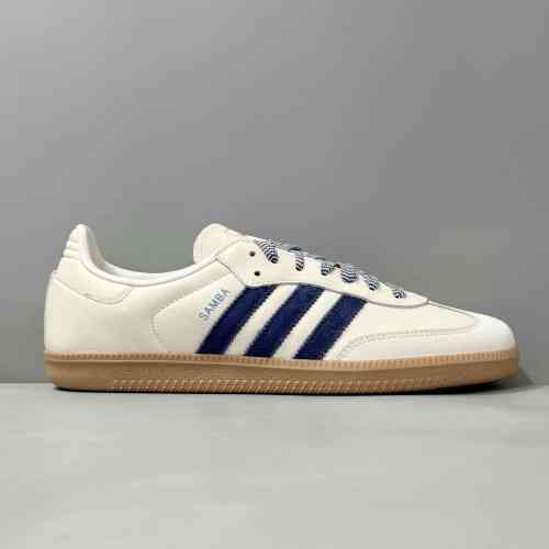 CG全头层版本 白蓝J13907 阿迪达斯三叶草adidas Samba OG 舒适百搭 防滑耐磨 低帮 板鞋男女同款 白蓝