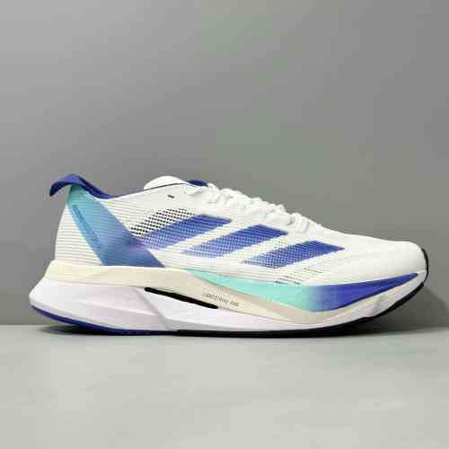 BS版本 白蓝JR2731 阿迪达斯三叶草adidas Adizero Boston 12 舒适轻盈耐磨跑步鞋 男女同款 白蓝