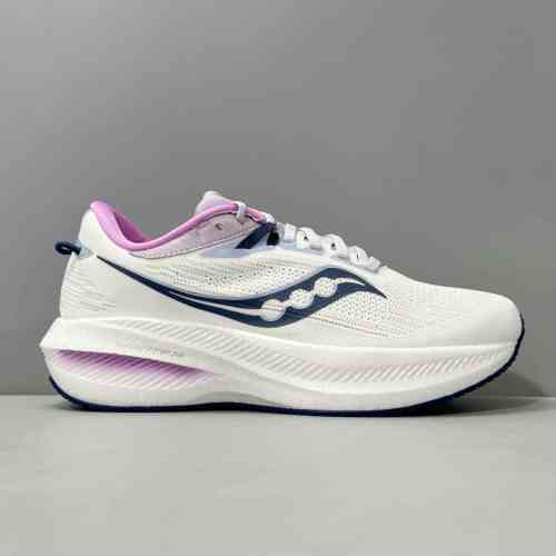 LG版本 白紫色S10881-31 索康尼Saucony Triumph 21 胜利 旗舰运动系带 PU网布织物减震耐磨透气包裹性 低帮 训练跑步鞋 女款白紫色