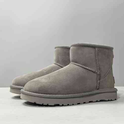 LS特价版本 经典短筒-灰色1016222-GREY UGG CLASSIC MINI 羊皮 保暖防滑 加绒保暖 短筒 雪地靴 女款 灰色