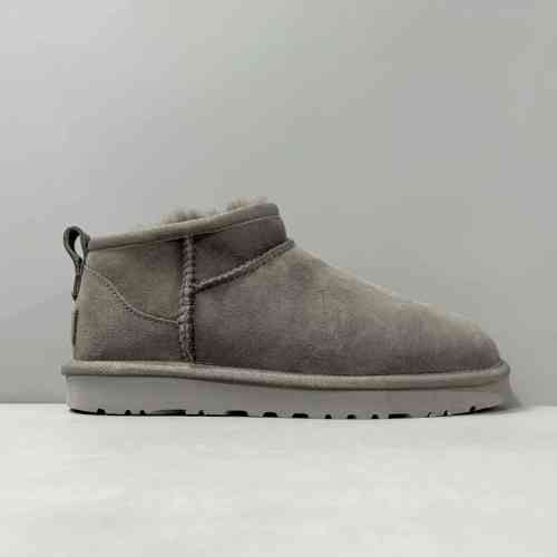 LZ版本 周冬雨mini-灰色1116109-GREY UGG CLASSIC ULTRA MINI 羊皮 保暖防滑 简约舒适 及踝 雪地靴 女款 灰色