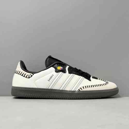 YH版本 白黑JI3931 阿迪达斯三叶草adidas originals SAMBA OG “Dia De LosMuertos Pack”2024 舒适百搭 防滑耐 低帮板鞋  白黑