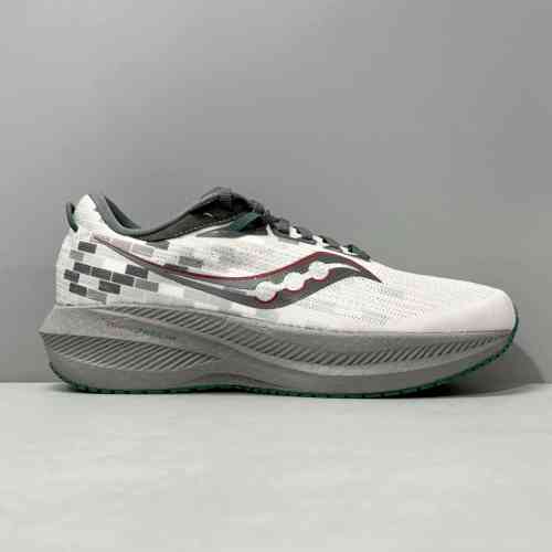 LG版本 白灰红S20881-215 索康尼Saucony Triumph 21 透气舒适减震耐磨 低帮 训练跑步鞋 男女同款 灰绿色