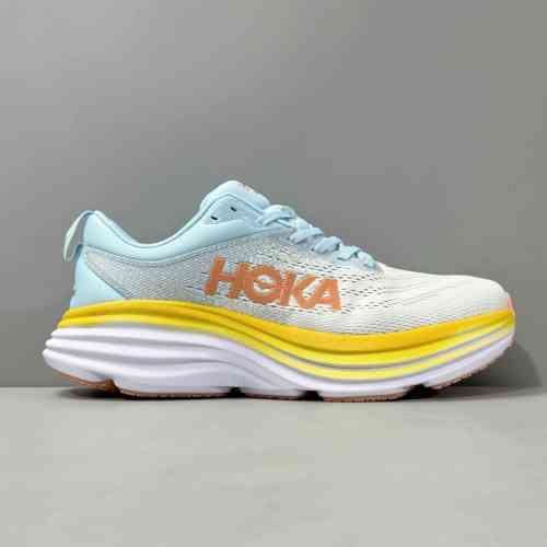 XR版本 蓝色1127954-SSCA HOKA ONE ONE Bondi 8 Wide 邦代8 减震防滑耐磨 低帮 长跑跑步鞋 宽版