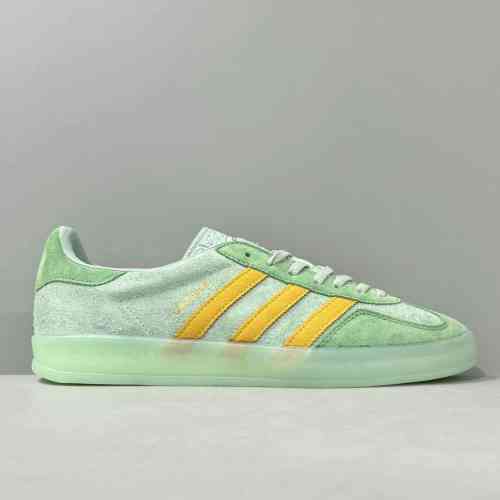 LZ版本 GZ 绿色IG6783 阿迪达斯三叶草adidas originals GAZELLE INDOOR 绒面革 时尚百搭 防滑耐磨轻便 低帮 板鞋 女款 绿色