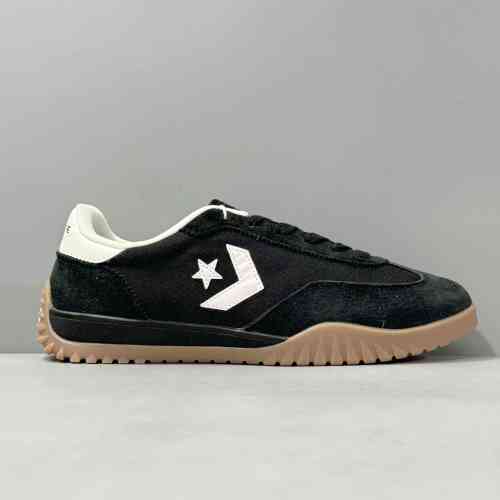 XX版本  黑色A08263C Converse Run Star Trainer 复古舒适 防滑耐磨低帮 生活休闲鞋 男女同款 黑色