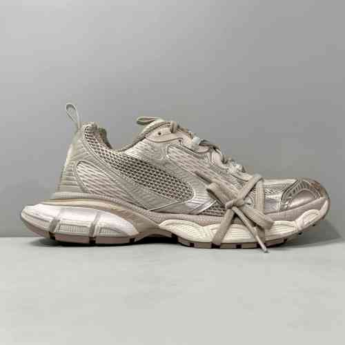 超神版本 淡金色734734W3XL52800 巴黎世家Balenciaga 3XL 网布PU 系带 复古做旧低帮老爹鞋