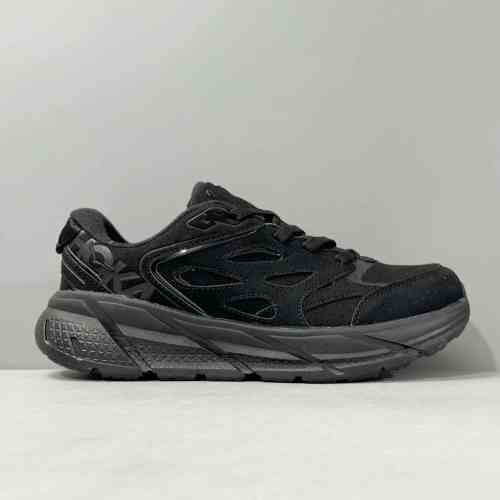 CF版本 克里夫顿绒面革-黑色1122571-BBLC HOKA ONE ONE CliftonL 舒适百搭减震防滑低帮跑步鞋 男款 黑色