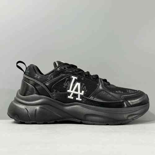 PB版本 黑色3ARNFSB4N-07BKS MLB Chunky Runner Fastball 合成革 经典运动减震防滑 低帮 生活休闲鞋 男女同款 黑色